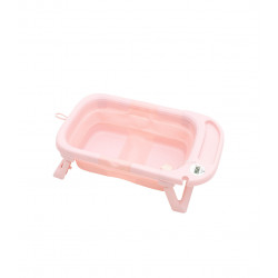 BAÑERA PLEGABLE CON HAMACA SILICONA ROSA