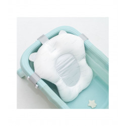 BAÑERA PLEGABLE CON HAMACA SILICONA AZUL