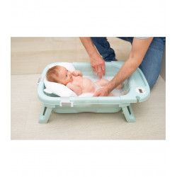 BAÑERA PLEGABLE CON HAMACA SILICONA AZUL