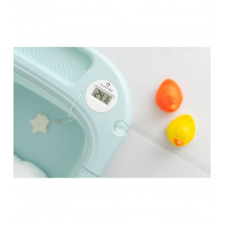 BAÑERA PLEGABLE CON HAMACA SILICONA AZUL