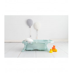 BAÑERA PLEGABLE CON HAMACA SILICONA AZUL