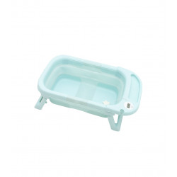 BAÑERA PLEGABLE CON HAMACA SILICONA AZUL