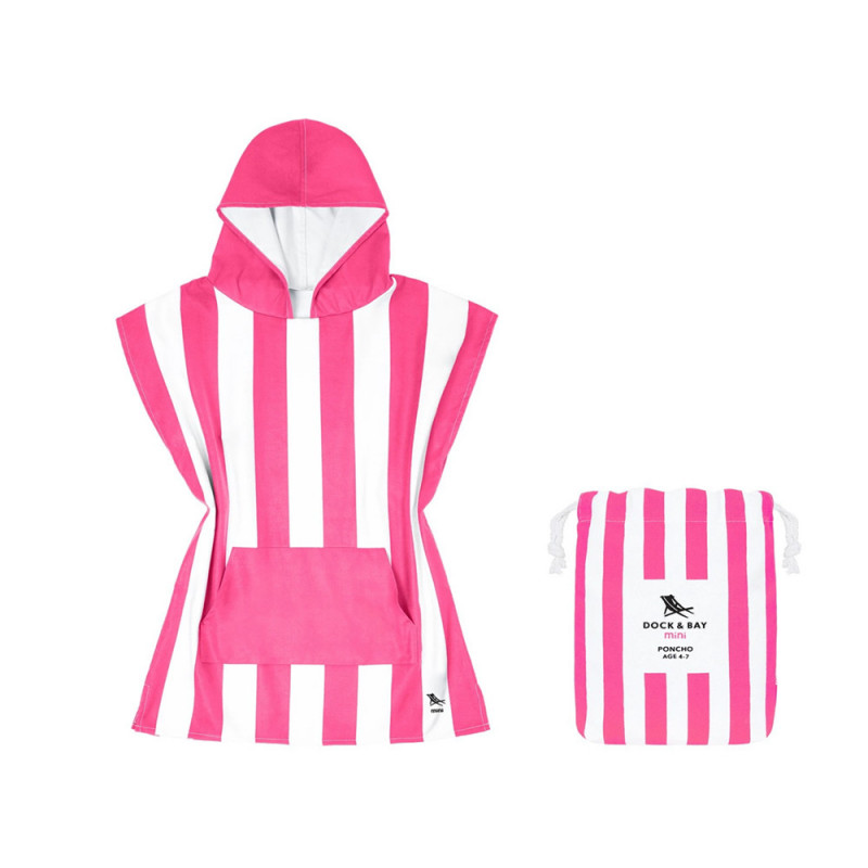 PONCHO DOCK&BAY ROSA T.XS 2-4 AÑOS