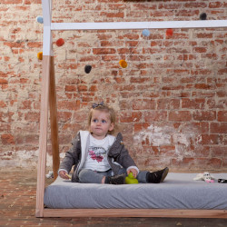 CAMA TIPI 140X70 NATURAL/BLANCO