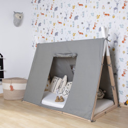 CAMA TIPI 140X70 NATURAL/BLANCO