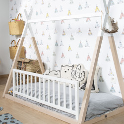 CAMA TIPI 140X70 NATURAL/BLANCO