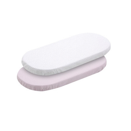 SABANA BAJERA CAPAZO PACK 2 UNDS VICHY10 ROSA