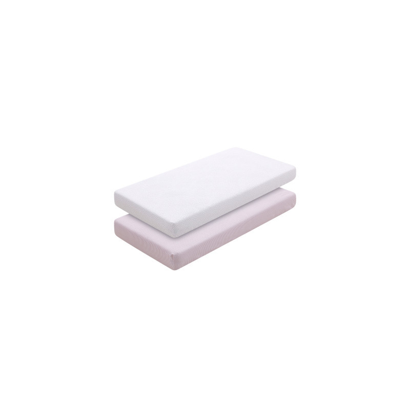 SABANA BAJERA CUNA 60 PACK 2 UNDS VICHY10 ROSA