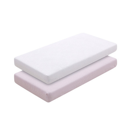 SABANA BAJERA CUNA 60 PACK 2 UNDS VICHY10 ROSA