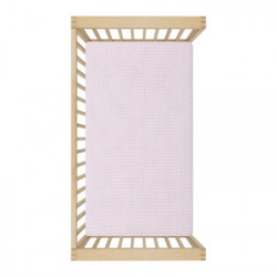 SABANA BAJERA CUNA 60 PACK 2 UNDS VICHY10 ROSA