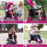 TRICICLO PLEGABLE MULTIETAPA 6 en 1, ROSA