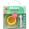 SET VAJILLA SILICONA 4 PZAS VERDE/AMARILLO