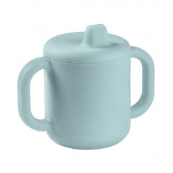 SET VAJILLA+TAZA SILICONA AZUL