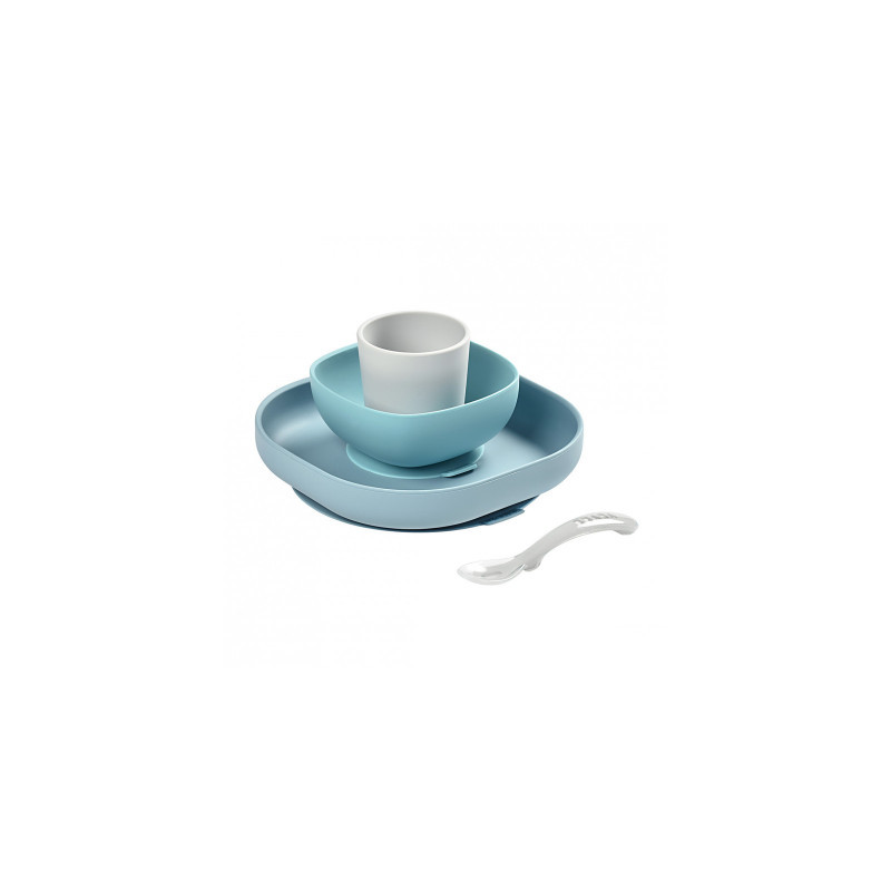 SET VAJILLA SILICONA 4 PZAS GRIS