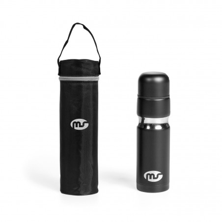 TERMO LIQUIDOS NEGRO/PLATA CON FUNDA