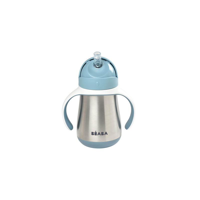 TAZA INOX 250ML C/CAÑITA C/ASAS WINDY BLUE