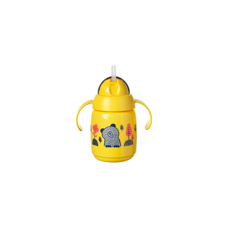 VASO DE APRENDIZAJE CON CAÑA 300ML AMARILLO