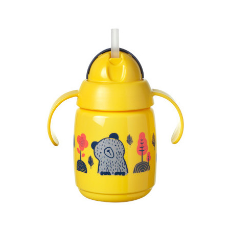 VASO DE APRENDIZAJE CON CAÑA 300ML AMARILLO
