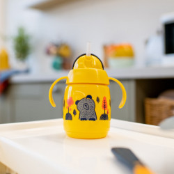 VASO DE APRENDIZAJE CON CAÑA 300ML AMARILLO