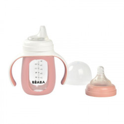 BIBERON CON ASAS CRISTAL 210ML PINK