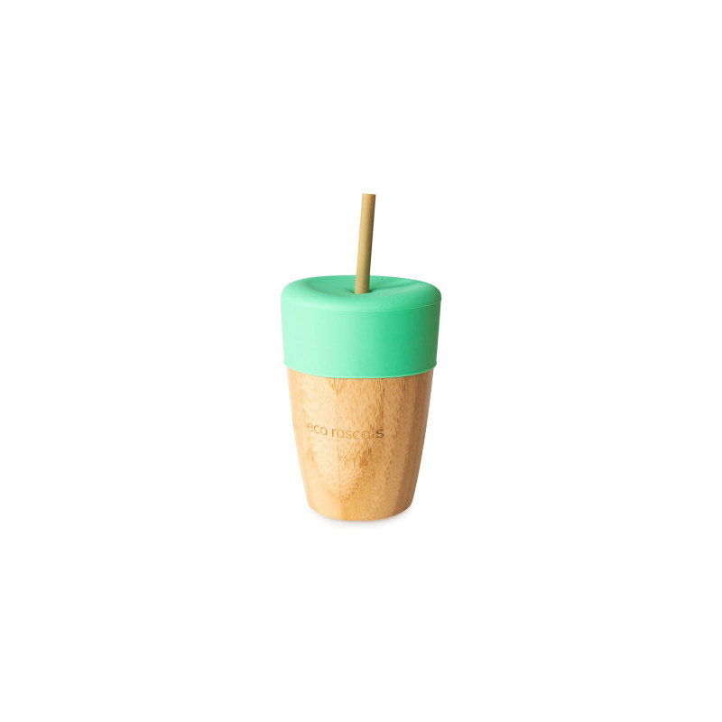 VASO BAMBOO 240ML VERDE ECO RASCALS PAJITA