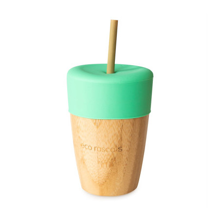 VASO BAMBOO 240ML VERDE ECO RASCALS PAJITA