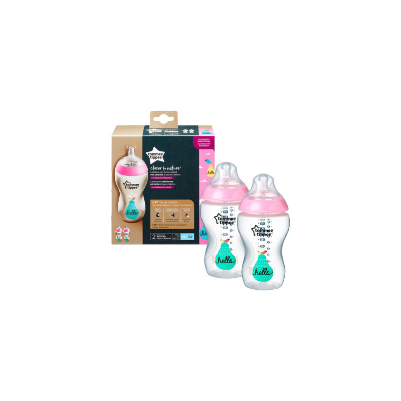 PACK DE 2 BIBERON CTN 340 DEC. NIÑA