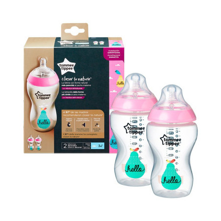 PACK DE 2 BIBERON CTN 340 DEC. NIÑA