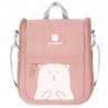 CUNA DE VIAJE + BOLSA 2 EN 1 OSO ROSA