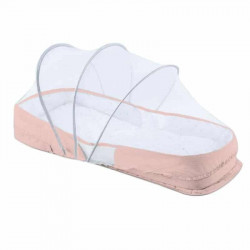 CUNA DE VIAJE + BOLSA 2 EN 1 OSO ROSA