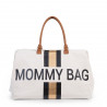 BOLSO MOMMY BAG GRANDE CRUDO RAYAS DORADAS/NEGRAS