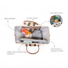 BOLSO MOMMY BAG GRANDE CRUDO RAYAS DORADAS/NEGRAS