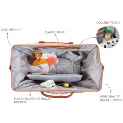 BOLSO MOMMY BAG GRANDE ROSA/COBRE