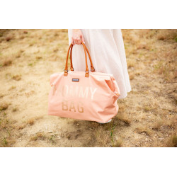 BOLSO MOMMY BAG GRANDE ROSA/COBRE