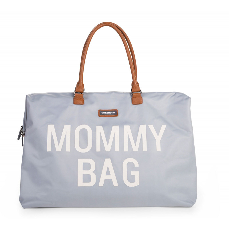 BOLSO MOMMY BAG GRANDE GRIS/CRUDO