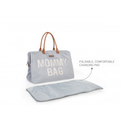 BOLSO MOMMY BAG GRANDE GRIS/CRUDO