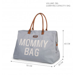 BOLSO MOMMY BAG GRANDE GRIS/CRUDO