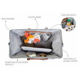 BOLSO MOMMY BAG GRANDE GRIS/CRUDO