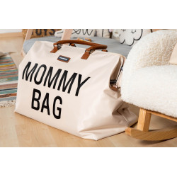 BOLSO MOMMY BAG GRANDE CRUDO/NEGRO