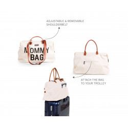 BOLSO MOMMY BAG GRANDE CRUDO/NEGRO