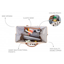BOLSO MOMMY BAG GRANDE CRUDO/NEGRO