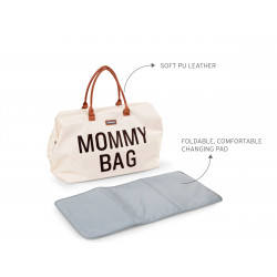 BOLSO MOMMY BAG GRANDE CRUDO/NEGRO