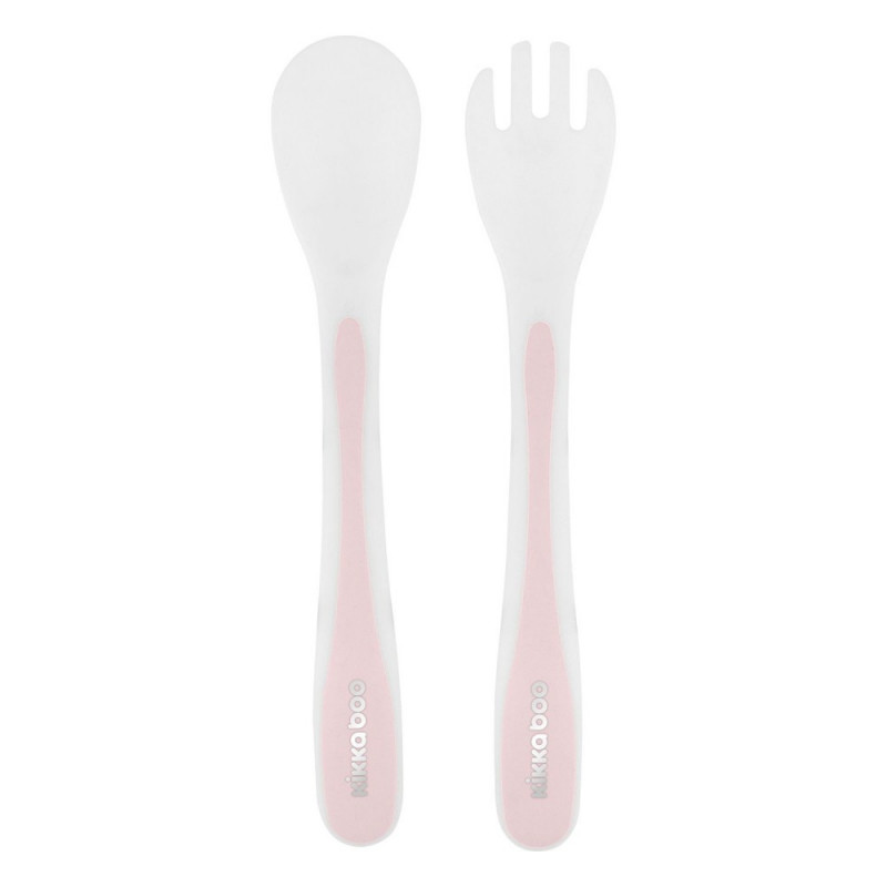 JUEGO DE CUCHARA Y TENEDOR PP ROSA