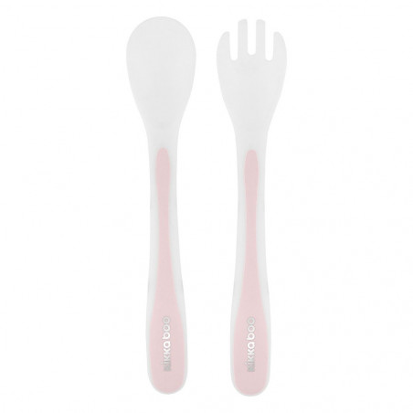 JUEGO DE CUCHARA Y TENEDOR PP ROSA