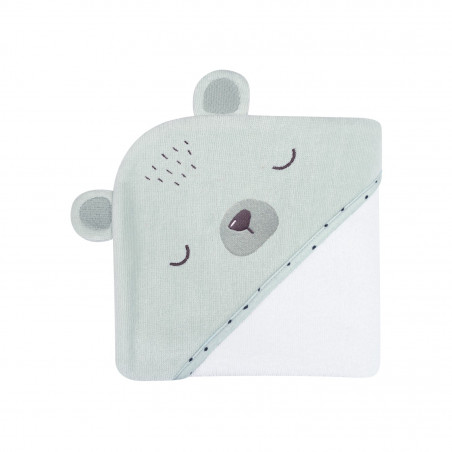 TOALLA CON CAPUCHA 90/90 CM BEAR WHIT ME MINT