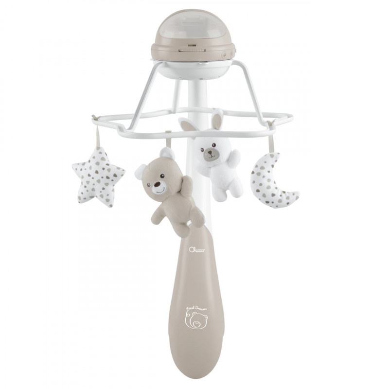 MÓVIL DE CUNA CON PROYECTOR ARCOIRIS BEIG