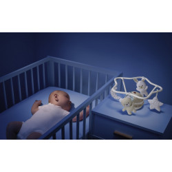 MÓVIL DE CUNA CON PROYECTOR ARCOIRIS BEIG