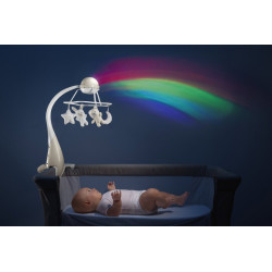 MÓVIL DE CUNA CON PROYECTOR ARCOIRIS BEIG