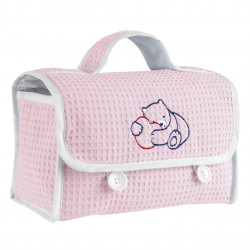 SET BOLSA COSMETICA PIQUÉ ROSA