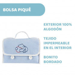 SET BOLSA COSMETICA PIQUÉ CELESTE
